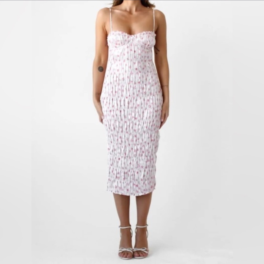 RUMORED NWT MARIONETTE MIDI DRESS CANDIED CARNATION SMALL